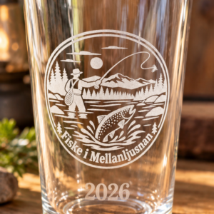 Glas with Fiske i Mellanljusnan – Stencil Logo