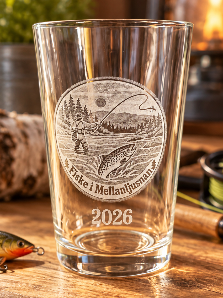 Glas with Fiske i Mellanljusnan – Photo Logo